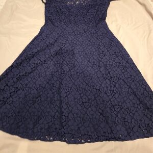 White House Black Market Navy Lace Mini Dress